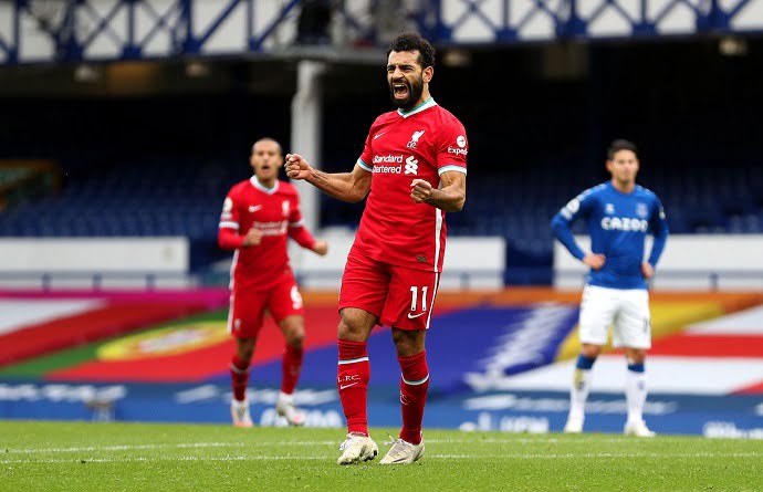 Mo Salah nets 100th goal for Liverpool in Merseyside derby