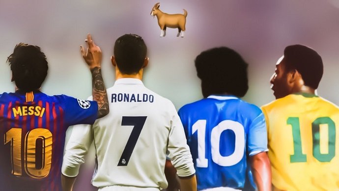 Messi, Cristiano, Pele and Maradona