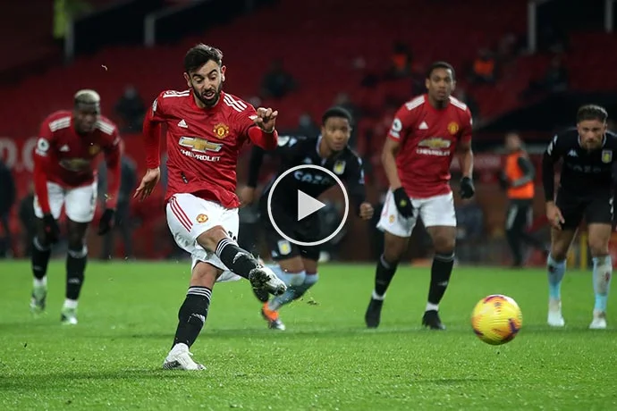 Video: Bruno Fernandes Goal against Villa | Man United 2-1 Villa