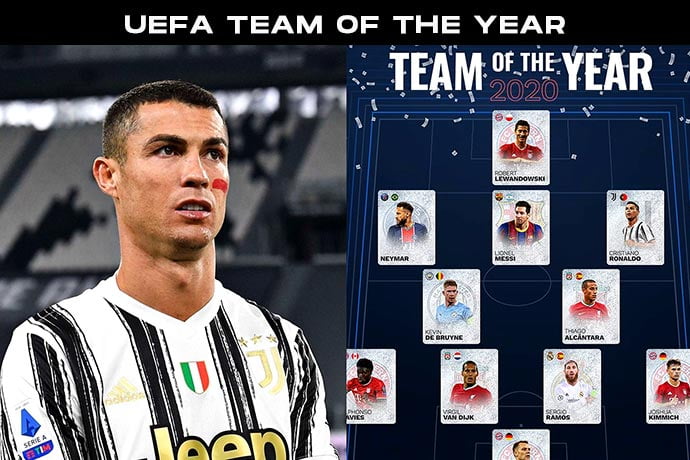 UEFA Team of the Year revealed feat. Cristiano Ronaldo, Ramos, Messi and Neymar