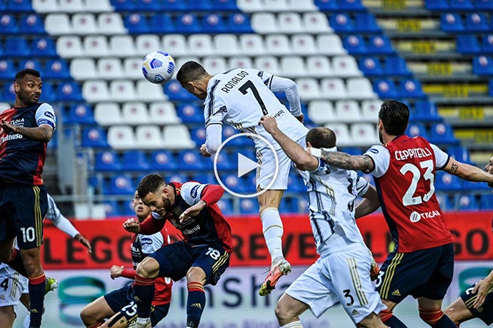 Video: Cristiano Ronaldo Amazing Header Goal | Cagliari 0-1 Juventus