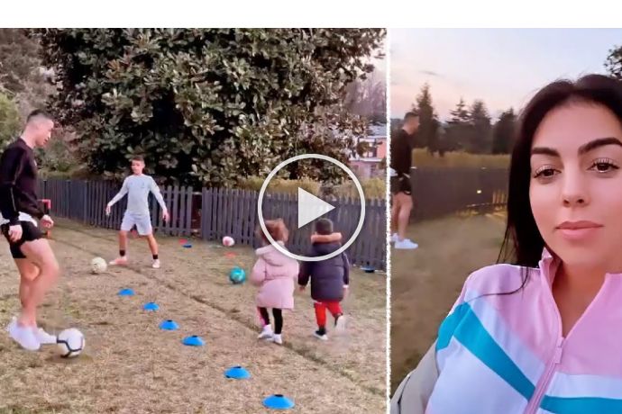 Video: Cristiano Ronaldo playing football with all his children