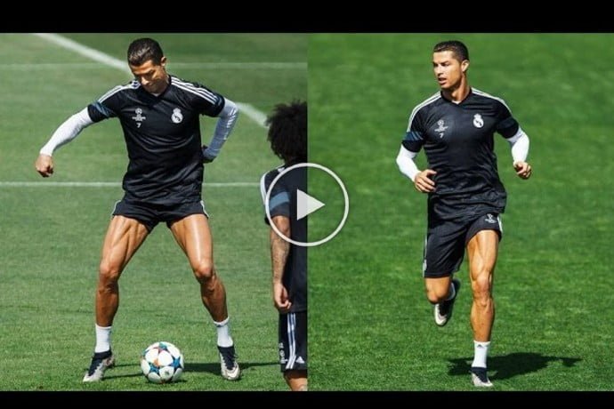 Video Cristiano Ronaldo In Training Skillstricksfreestyle 6733