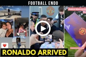 Video: Ronaldo and family arrive in Manchester ahead of his debut at Old Trafford