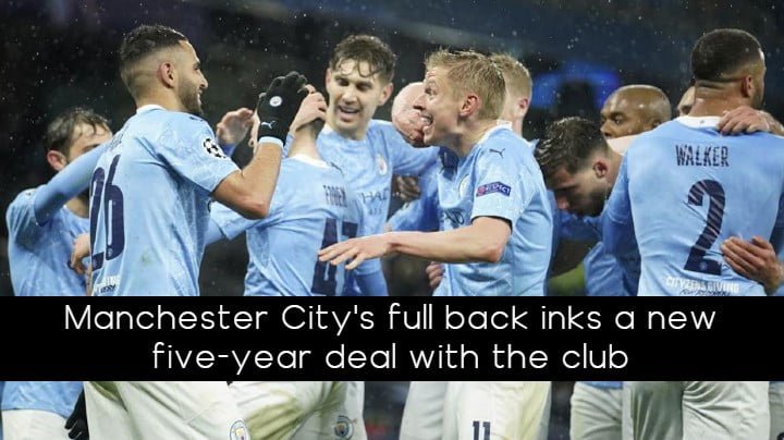 Manchester City's full back inks a new five-year deal with the club