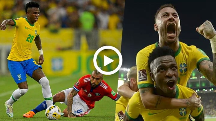 Video: Vinicius Jr vs Chile (24/03/2022) | Vini Scores His First Goal For Brazil