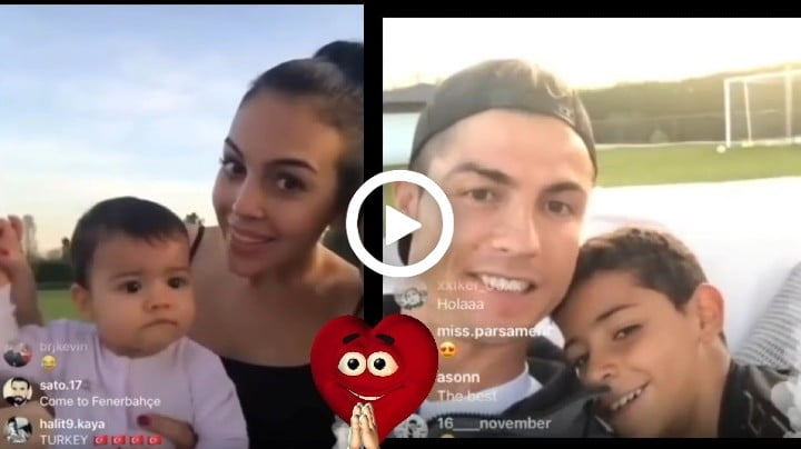 Video: Cristiano Ronaldo with his fiancee Georgina and children