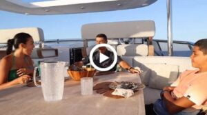 Video: Georgina Rodriguez lunch on the yacht with Cristiano Ronaldo and Cristianinho