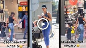 Video: Georgina Rodriguez in Madrid with her children (Eva, Mateo & Alana)