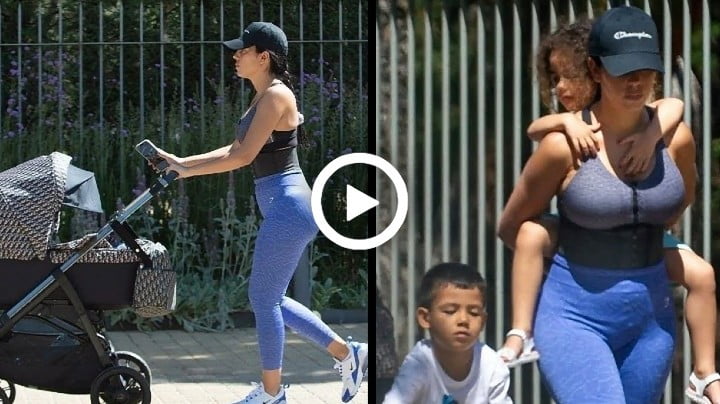 Video: Georgina Rodriguez Walking The Streets Of Madrid With Her Children