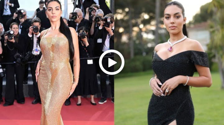 Video: Georgina Rodriguez Looking Beautiful In A Golden Dress At Red Carpet