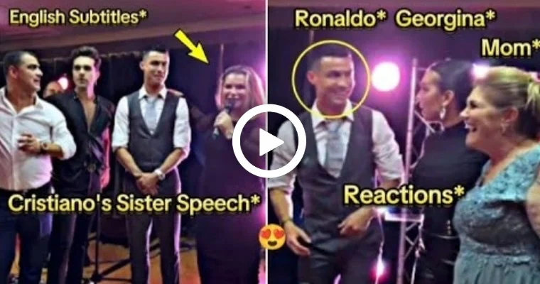Video: Cristiano Ronaldo, Georgina, Mother Reactions to Sister Speech & New year Celebration