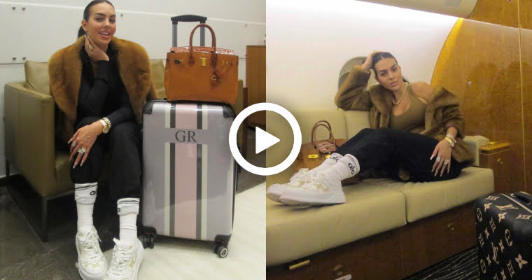 Video: Georgina Rodriguez Branded "Divine" As She Cosies Up To Cristiano Ronaldo On Private Jet